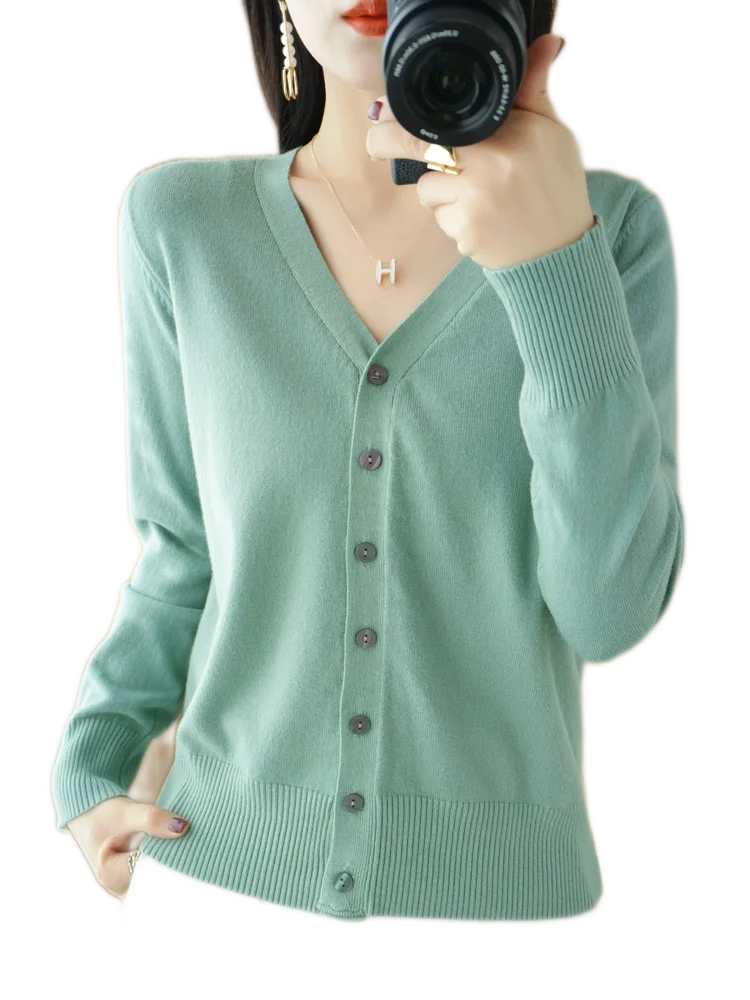 Cashmere Knit V-Neck Cardigan