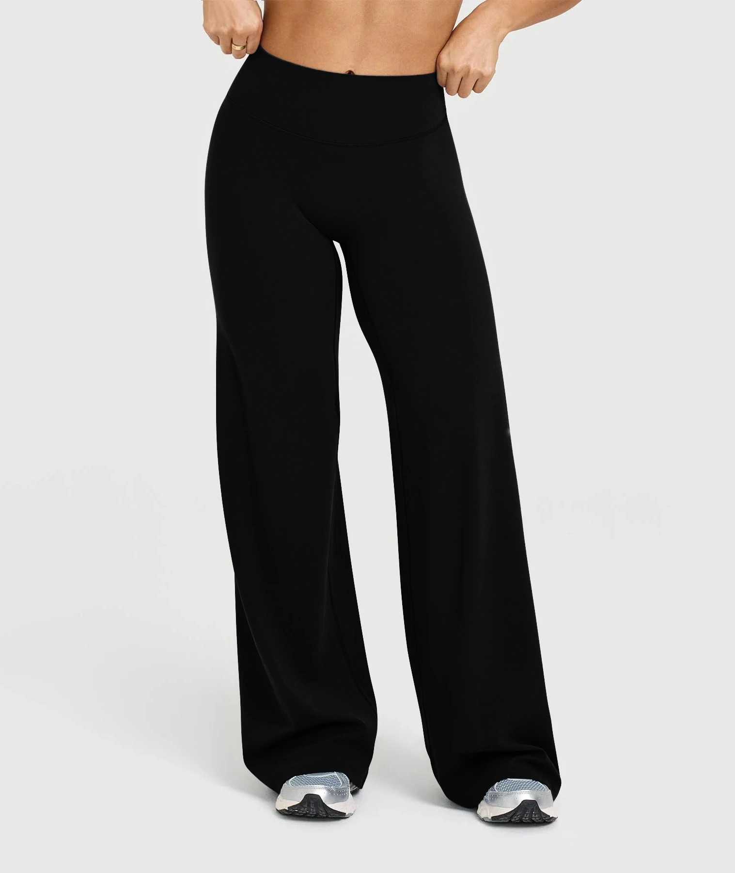 Coffee Brown High-Waisted Wide Leg Flare Yoga Pants