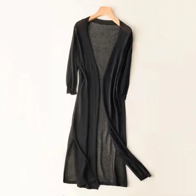 Long Knitted Cardigan Sweater Coat
