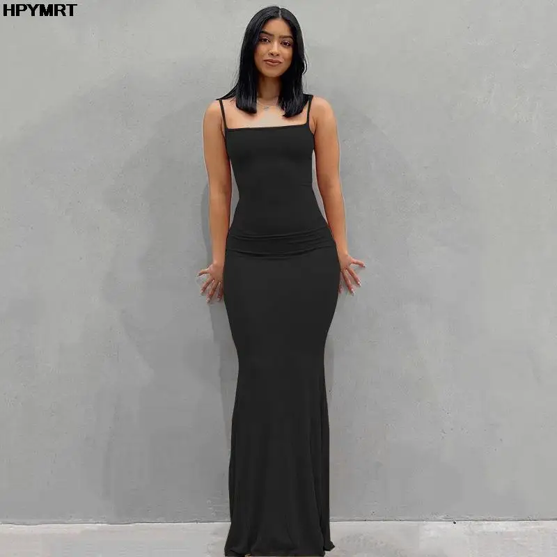 Backless Strap Slim Maxi Dress