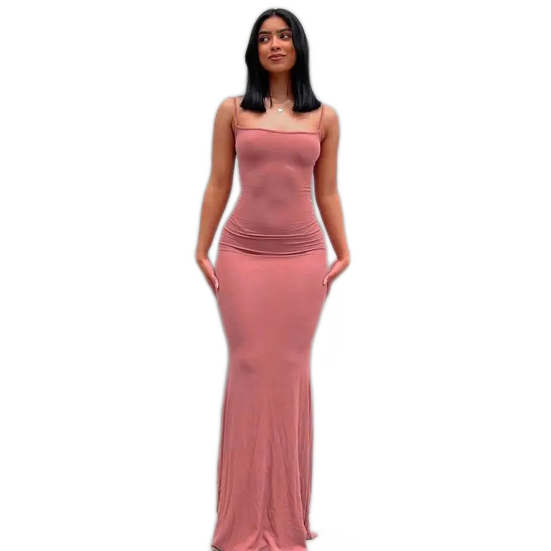 Backless Strap Slim Maxi Dress