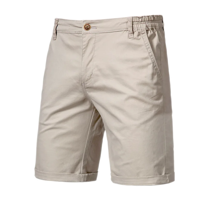 Khaki Stretch Cotton Chino Shorts