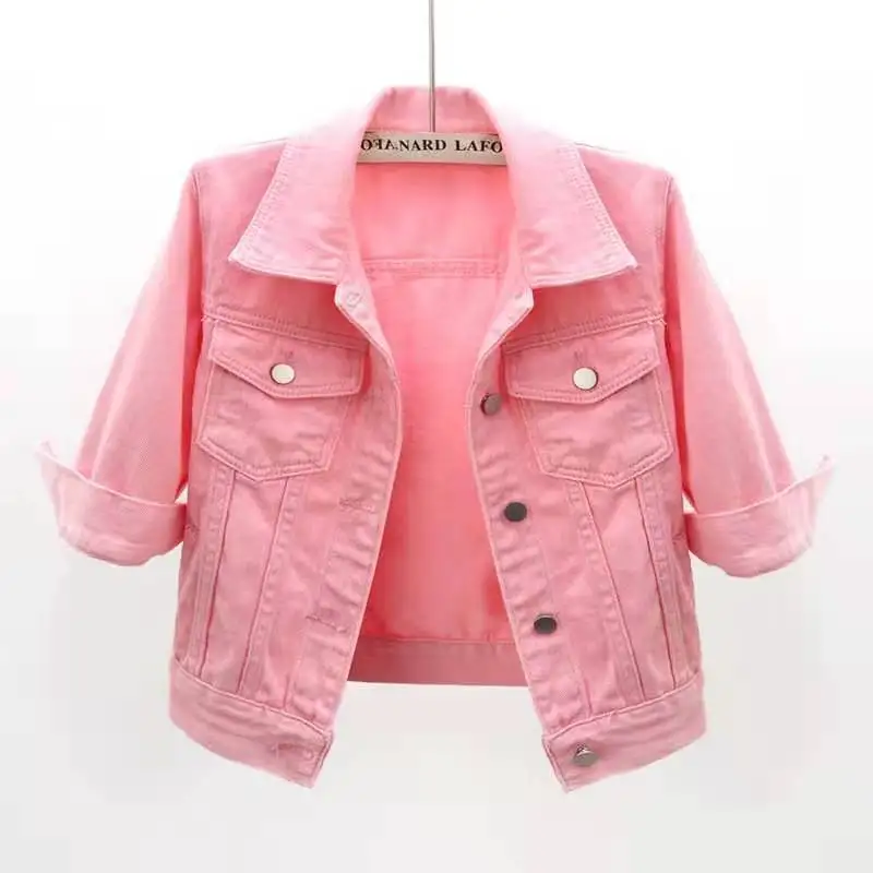 Yellow Denim Jacket Casual Outerwear